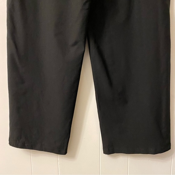 EILEEN Fisher Tie-Front Overlay Crop Pants Black Viscose Skirted Pull On - Picture 5 of 14